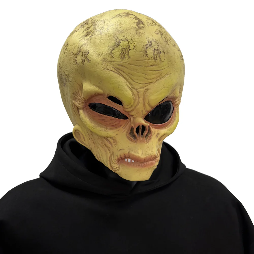 Latex Alien Mask Realistic - قناع جمجمة كائن فضائي مضحك، قناع