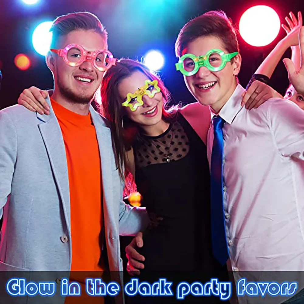 نظارات LED مضيئة في الظلام، مس - مراجعة Glow In The Dark Party Glasses وسعره