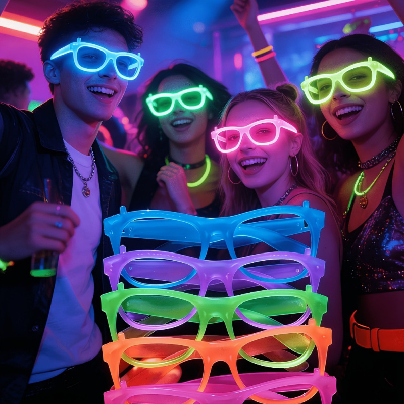 2/24 قطعة من النظارات المتوهجة - مراجعة Glow In The Dark Party Glasses وسعره