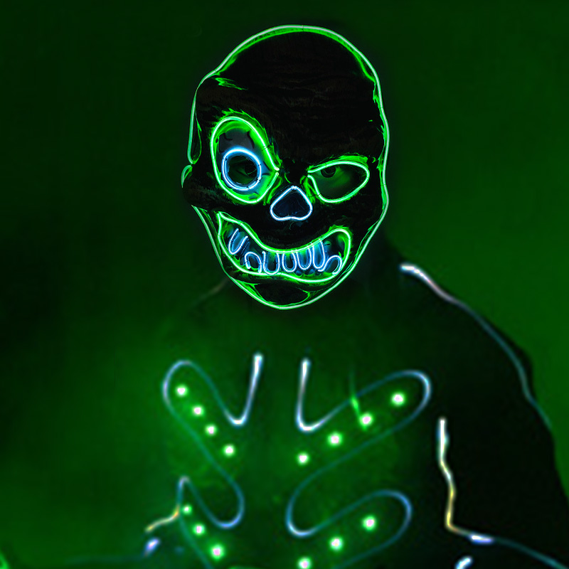 متوهجة تأثيري أنيمي قناع شخصيا - مراجعة Led Purge Mask Halloween وسعره