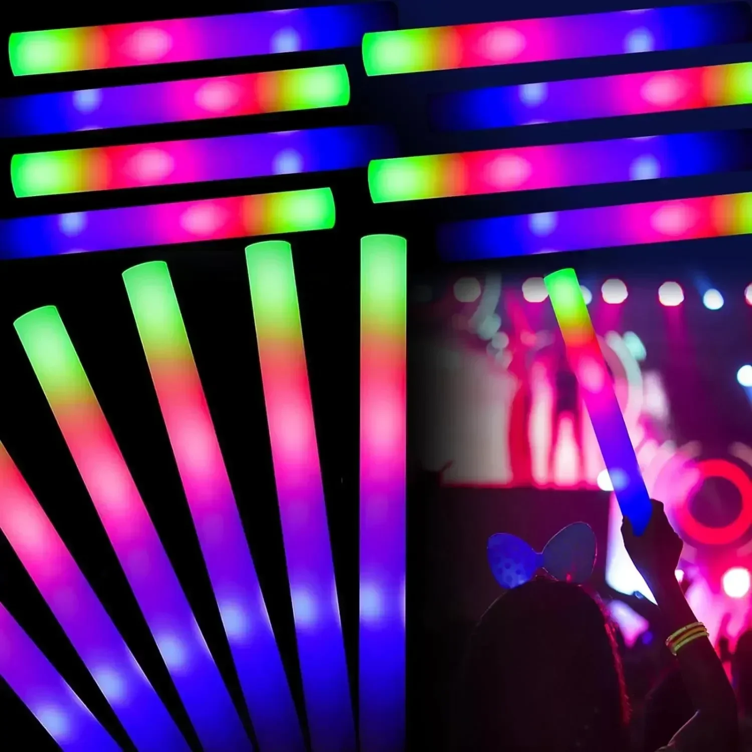 5/10/30 قطعة عصي مضيئة من الفو - مراجعة Flashing Led Foam Sticks Party وسعره