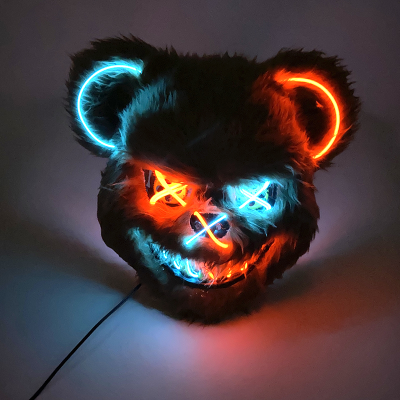 هالوين تضيء الرعب الحيوان قناع - مراجعة Led Purge Mask Halloween وسعره