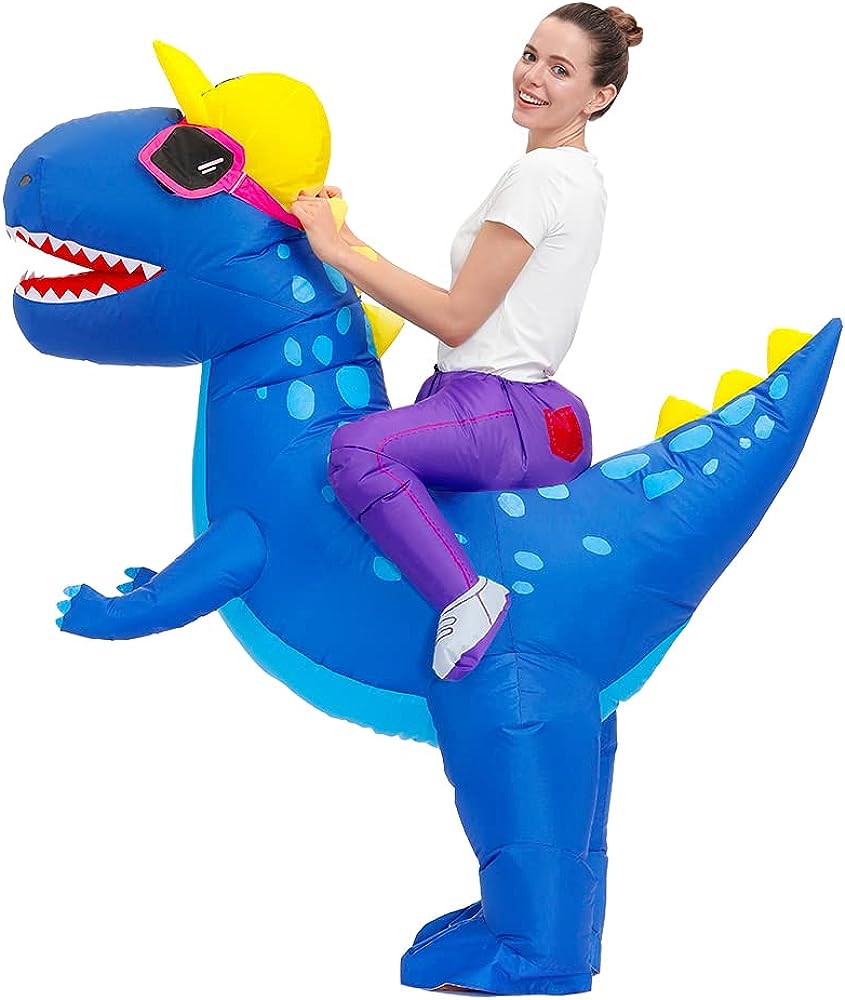 زي ديناصور قابل للنفخ للبالغين - مراجعة Inflatable Dinosaur Costume Adult وسعره